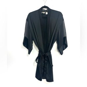 Vintage 90s Victoria’s Secret Gold Label Black Short Robe